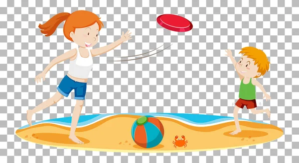 Isolated People Summer Beach Illustration — Stock Vector