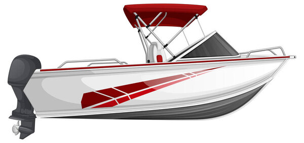 Speed boat or power boat isolated on white background illustration