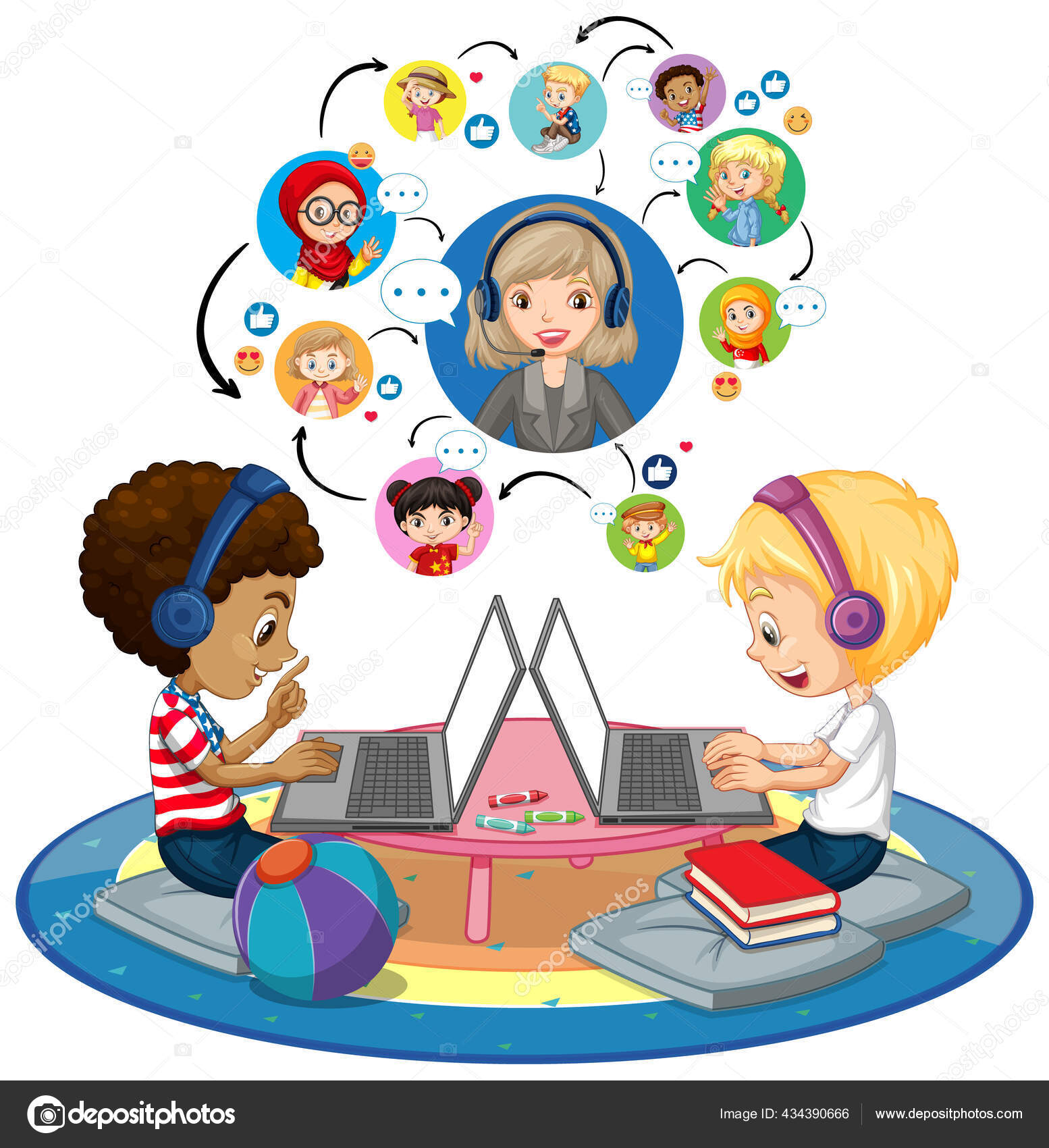 Kids playing video games Vectors & Illustrations for Free Download