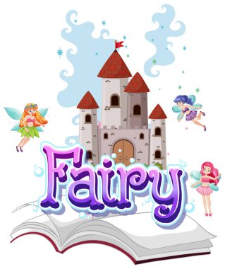 Beyaz arkaplan resimlerinde küçük periler olan peri logosu