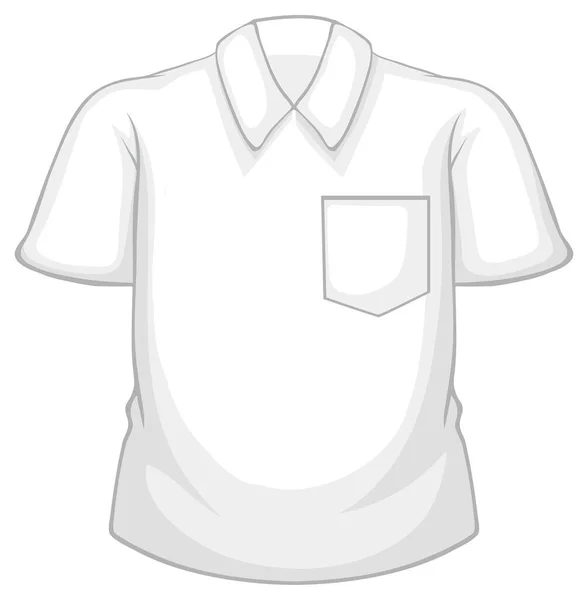 Camisa Blanca Blanco Con Bolsillo Aislado Sobre Fondo Blanco Ilustración — Vector de stock