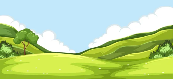 Venkovní Zelená Příroda Pozadí Ilustrace — Stockový vektor