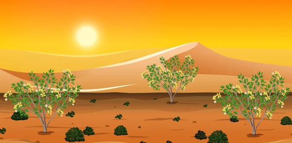 Dziki Pustynny Krajobraz Dzień Scena Ilustracja — Wektor stockowy