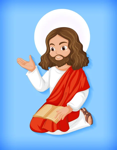 Isolierte Jesus Zeichentrickfigur Illustration — Stockvektor