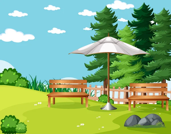 Parco Naturale Picnic Scena Vuota Illustrazione — Vettoriale Stock