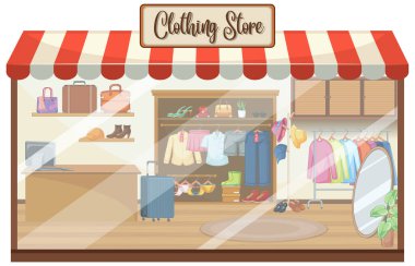 Moda mağazası arkaplan illüstrasyonu