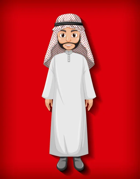 Homme Arabe Illustration Personnage Dessin Animé — Image vectorielle