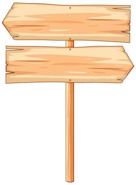 Dřevěný Banner Deska Izolované Ilustrace — Stockový vektor