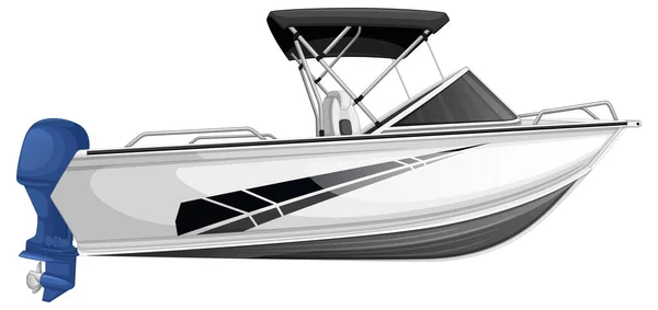 Schnellboot Oder Motorboot Isoliert Auf Weißem Hintergrund Illustration — Stockvektor