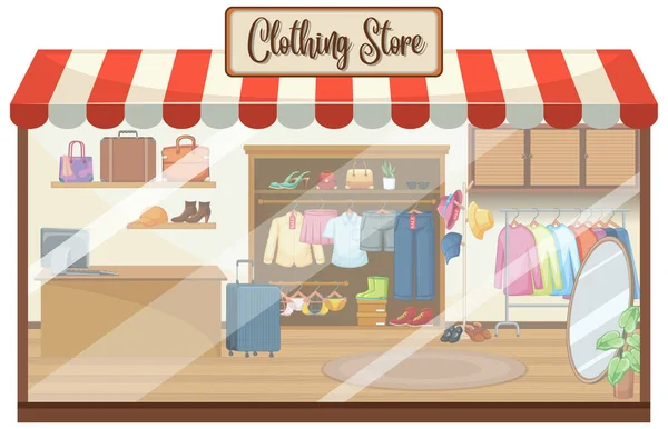 Módní Oblečení Obchod Pozadí Ilustrace — Stockový vektor
