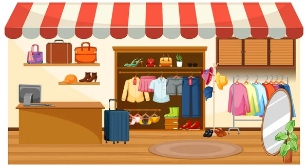 Fashion Clothes Store Background Illustration — Stock Vector