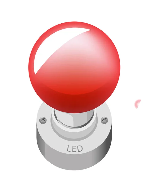 Led Object Cartoon Stijl Geïsoleerd Witte Achtergrond Illustratie — Stockvector