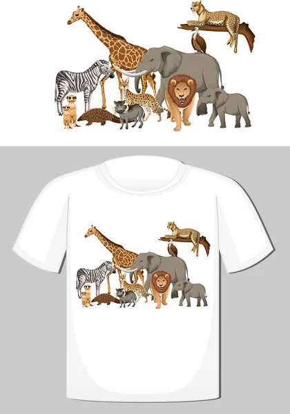 동물들은 티셔츠를 디자인을 합니다 — 스톡 벡터