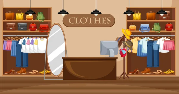 Moda Roupas Loja Fundo Ilustração —  Vetores de Stock