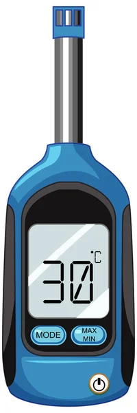 Digitale Keuken Thermometer Geïsoleerd Witte Achtergrond Illustratie — Stockvector