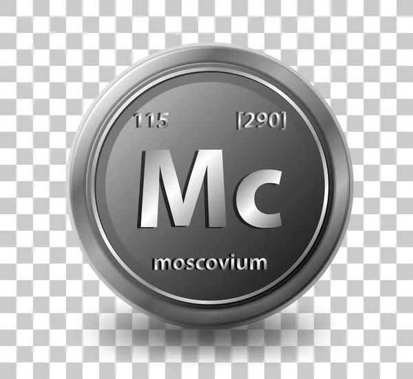 Moscovium Chemisches Element Chemisches Symbol Mit Ordnungszahl Und Atommasse Illustration — Stockvektor