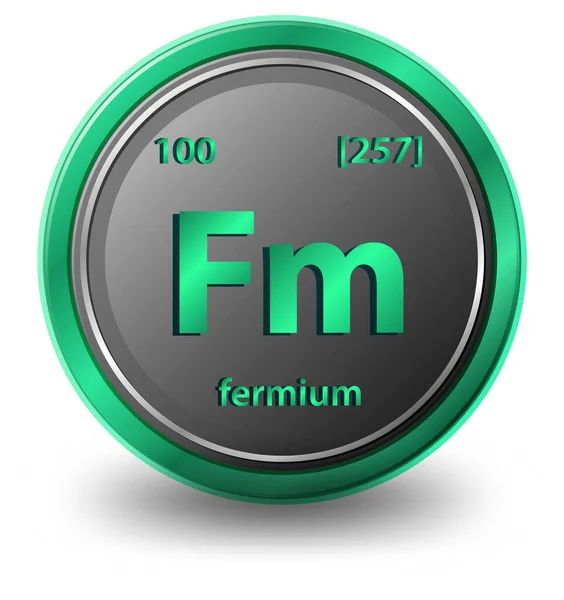 Fermium Chemical Element Chemical Symbol Atomic Number Atomic Mass Illustration — Stock Vector