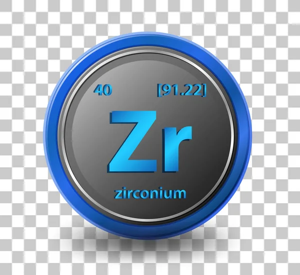 Zirkonium Chemisches Element Chemisches Symbol Mit Ordnungszahl Und Atommasse Illustration — Stockvektor