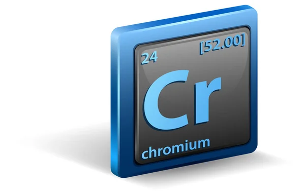 Chemisch Element Van Chroom Chemisch Symbool Met Atoomnummer Atoommassa Illustratie — Stockvector