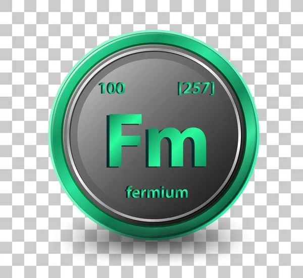 Chemický Prvek Fermium Chemický Symbol Atomovým Číslem Atomovou Hmotností Ilustrace — Stockový vektor