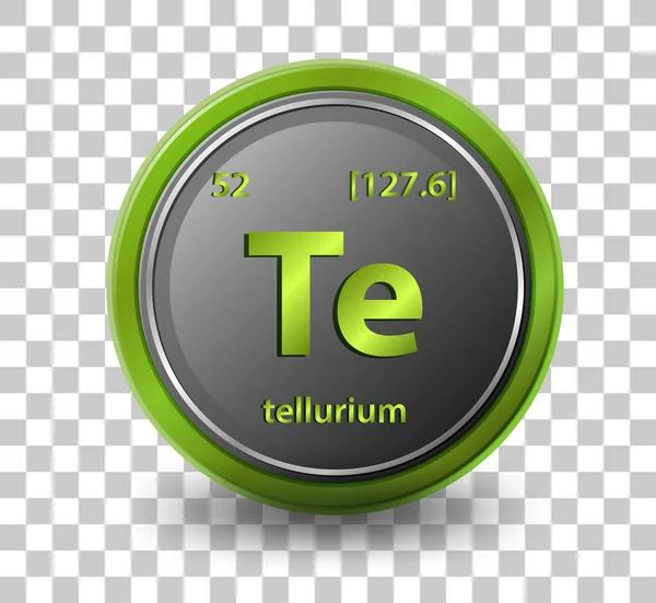 Tellurium Kémiai Elem Kémiai Szimbólum Atomszámmal Atomtömeggel Illusztráció — Stock Vector