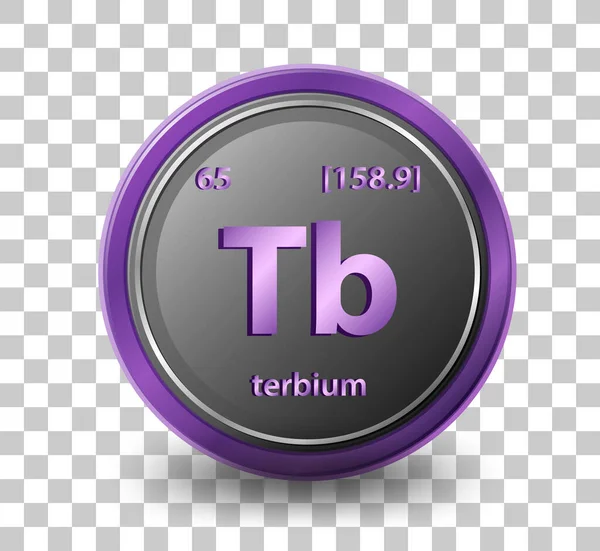 Terbiumkemiskt Grundämne Kemisk Symbol Med Atomnummer Och Atommassa Illustration — Stock vektor