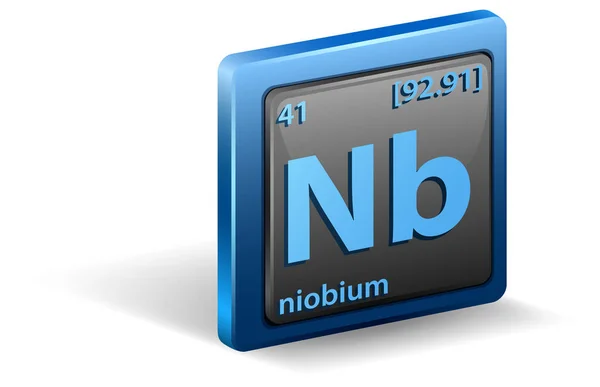 Niob Kemiskt Grundämne Kemisk Symbol Med Atomnummer Och Atommassa Illustration — Stock vektor