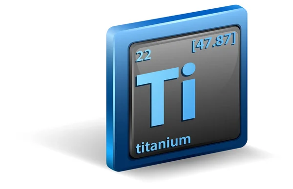 Elemento Químico Titanio Símbolo Químico Con Número Atómico Masa Atómica — Vector de stock
