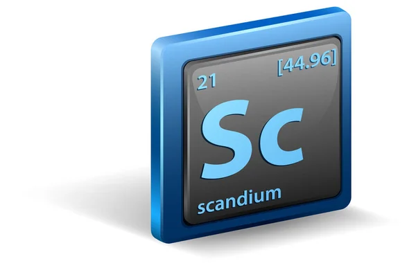 Scandium Chemical Element Chemical Symbol Atomic Number Atomic Mass Illustration — Stock Vector