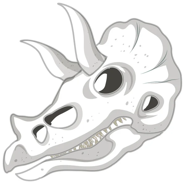 Triceratops Skeleton White Background Illustration — Stock Vector