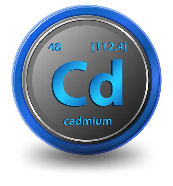 Chemisches Element Cadmium Chemisches Symbol Mit Ordnungszahl Und Atommasse Illustration — Stockvektor