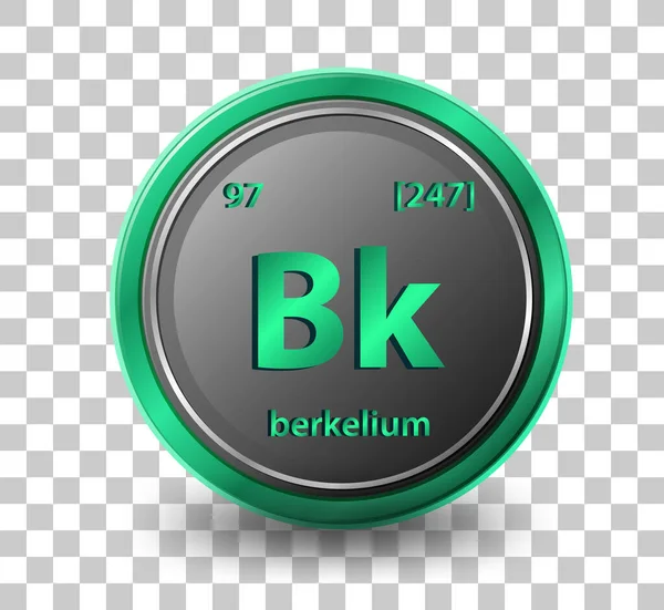 Pierwiastek Chemiczny Berkelium Symbol Chemiczny Liczbą Atomową Masą Atomową Ilustracja — Wektor stockowy