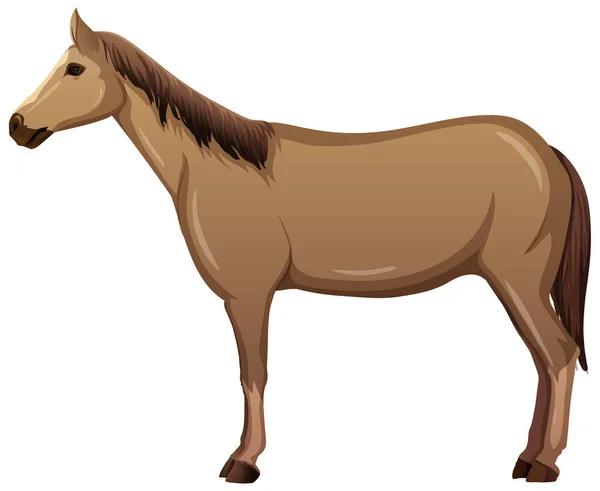 Ένα Άλογο Στυλ Κινουμένων Σχεδίων Απομονωμένο Λευκό Φόντο Εικονογράφηση — Διανυσματικό Αρχείο