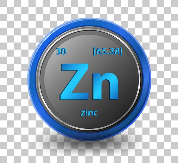 Zinc Chemical Element Chemical Symbol Atomic Number Atomic Mass Illustration — Stock Vector