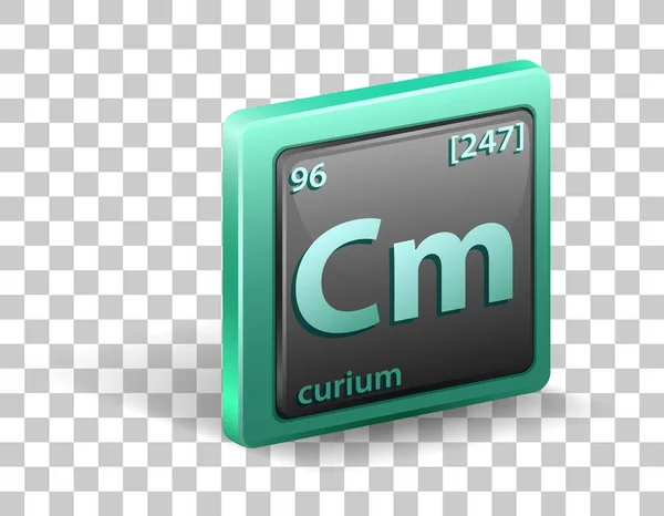 Élément Chimique Curium Symbole Chimique Avec Numéro Atomique Masse Atomique — Image vectorielle