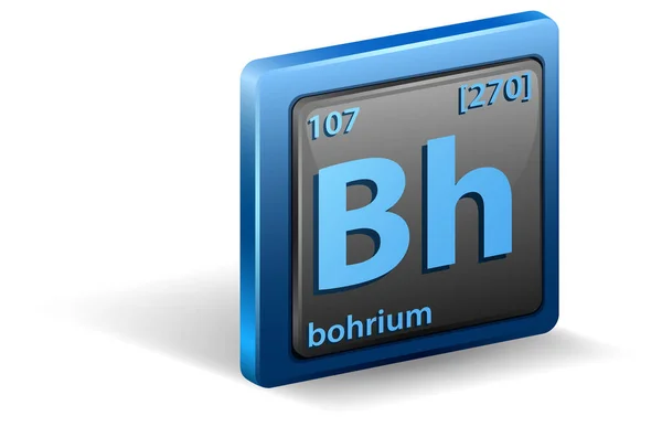 Elemento Químico Bohrium Símbolo Químico Com Número Atômico Massa Atômica — Vetor de Stock