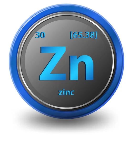 Élément Chimique Zinc Symbole Chimique Avec Numéro Atomique Masse Atomique — Image vectorielle
