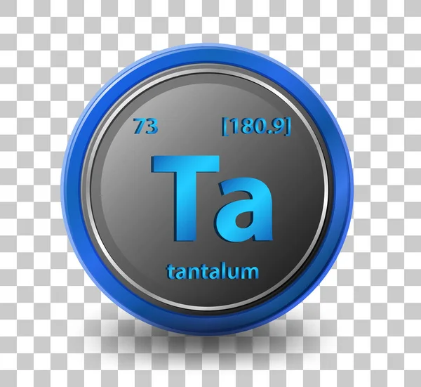 Kemisk Substans Tantal Kemisk Symbol Med Atomnummer Och Atommassa Illustration — Stock vektor