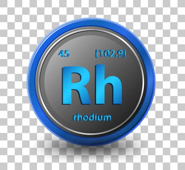 Rhodium Chemisches Element Chemisches Symbol Mit Ordnungszahl Und Atommasse Illustration — Stockvektor