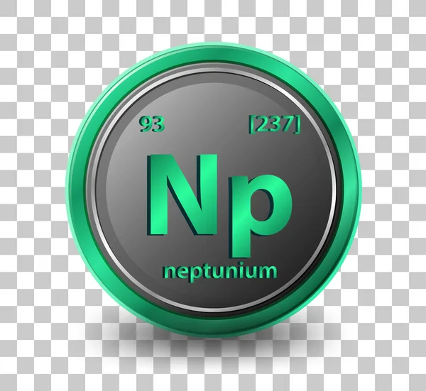 Neptunium Kémiai Elem Kémiai Szimbólum Atomszámmal Atomtömeggel Illusztráció — Stock Vector