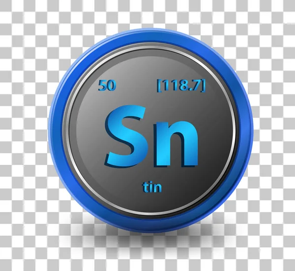 Zinnchemisches Element Chemisches Symbol Mit Ordnungszahl Und Atommasse Illustration — Stockvektor