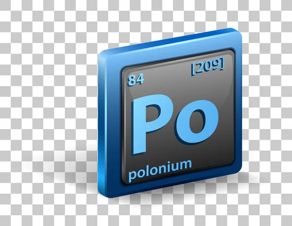 Polonium Chemisch Element Chemisch Symbool Met Atoomnummer Atoommassa Illustratie — Stockvector