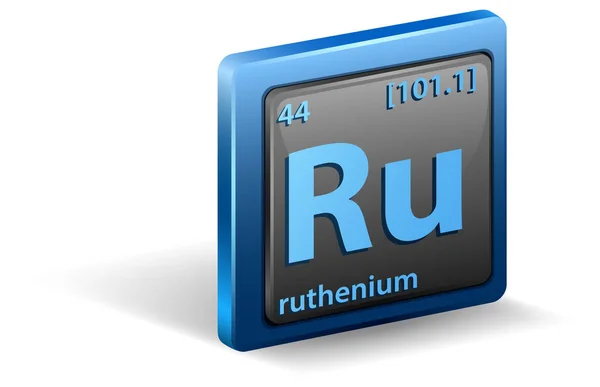 Unsur Kimia Rutenium Simbol Kimia Dengan Nomor Atom Dan Massa - Stok Vektor