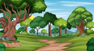 Orman manzarası çiziminde iz