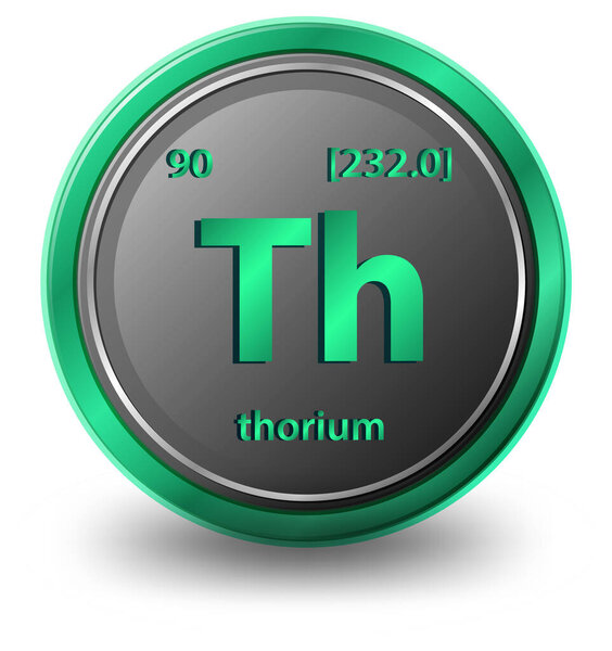 Химический элемент тория. Химический символ с атомным номером и атомной массой. иллюстрация