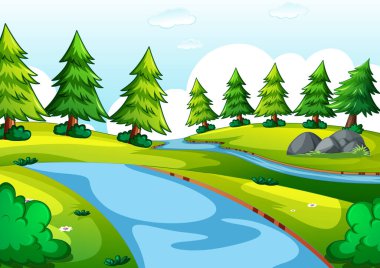 Boş park manzarası çizimi