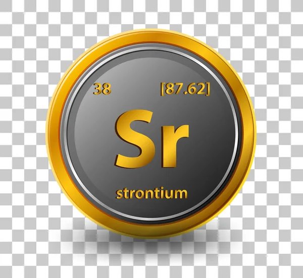 Élément Chimique Strontium Symbole Chimique Avec Numéro Atomique Masse Atomique — Image vectorielle