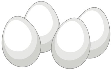 Beyaz arkaplanda bir sürü beyaz yumurta