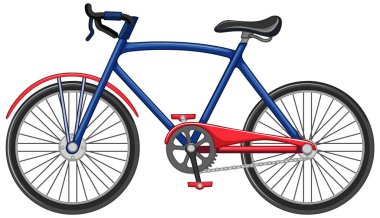 Beyaz arkaplan illüstrasyonunda izole edilmiş bisiklet çizgi film biçimi