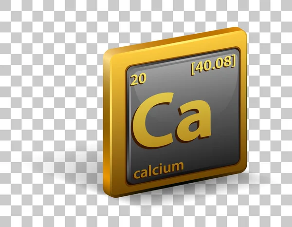 Élément Chimique Calcium Symbole Chimique Avec Numéro Atomique Masse Atomique — Image vectorielle